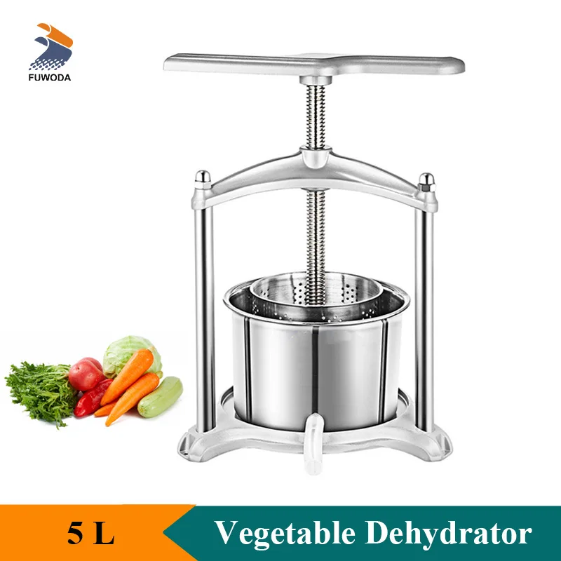 Household Manual Fruit Wine Press Machine 5L Grape Berry Apple Juice Pressing Vegetable Dehydrating Machine Commercial