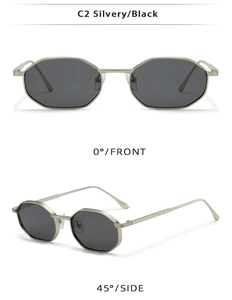 SHAUNA Retro Metall Hexagon Männer Sonnenbrille Mode Gradienten Frauen Sonnenbrille UV400 – Detail 8
