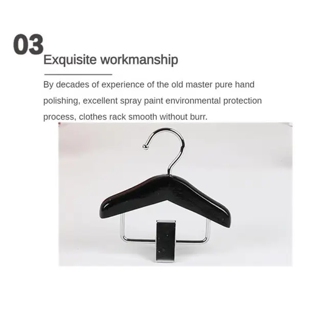 Nem Csúszós Ruhák Fogas Ruházati Állvány 10X1,2X10Cm Szilárd Fa Rönk Szín/ Fekete/ Retro Színes Tároló Háztartási Eszközök Mini - Image 4