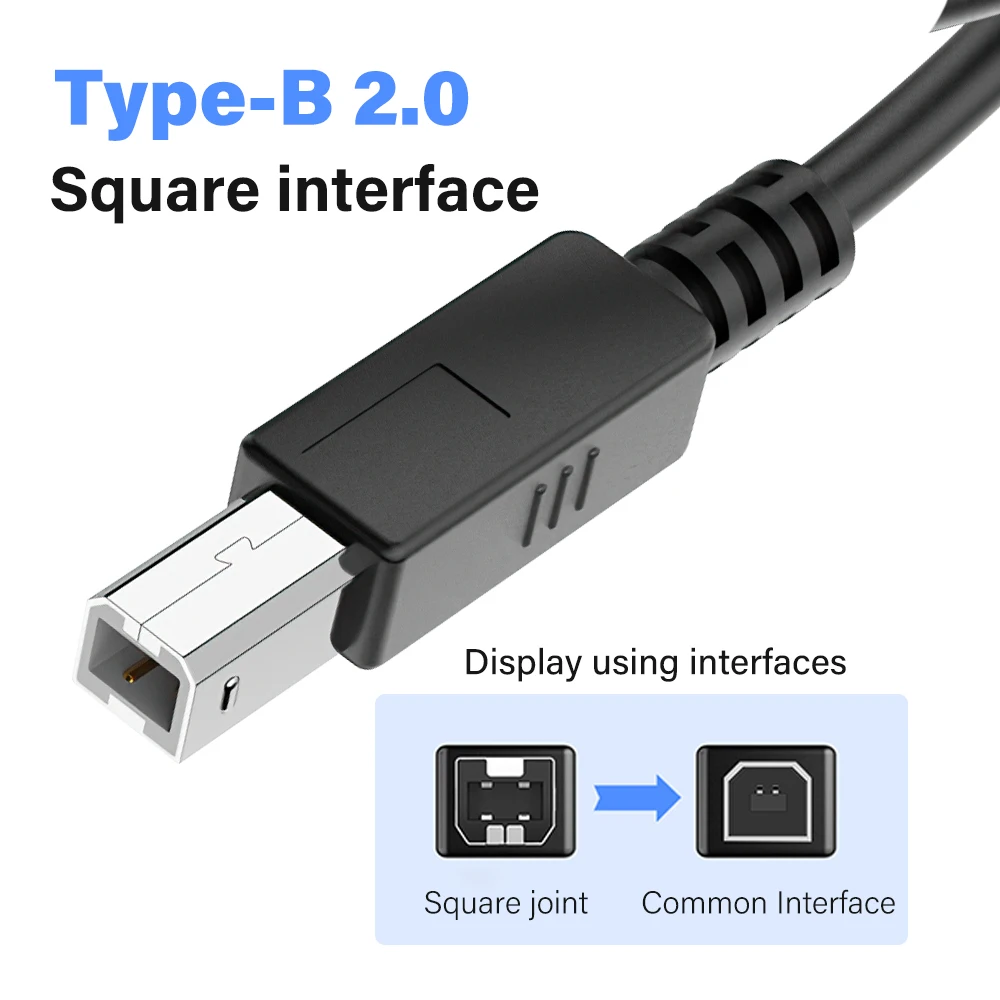 High-Speed USB A to B 2.0 Printer Cable – 0.5m, 3m, 5m Options
