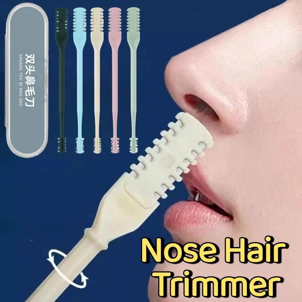 5개입 더블 헤드 코털 트리머 360 °   회전식 안전 수동 코털 제거기 미니 세척 가능 코털 클리퍼 여행 필수품