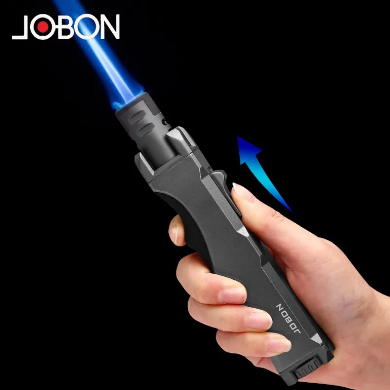 

Новинка, металлическая ветрозащитная турбина JOBON для использования на открытом воздухе, имитация синего огня, прямая Бутановая газовая зажигалка, газовая, кухонная, барбекю, сварка