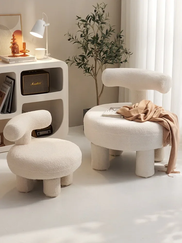 

Lamb Stool Home Living Room Modern Simple Net Red Sofa Children's Low Light Stool Luxury Stool for Shoe