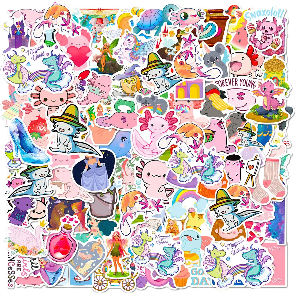 

50/100Pcs Cartoon Pink Cute Animal Girl Graffiti Stickers Phone Luggage Laptop Scrapbooking Guitar DIY Comics Sticker Party Gift
