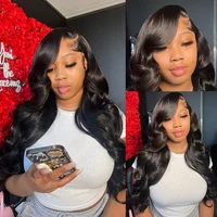 Perruque de cheveux humains ondulés Lace Front de 30 à 40 pouces, perruque frontale en dentelle HD transparente 13x6, densité 250, effet mouillé et ondulé 5