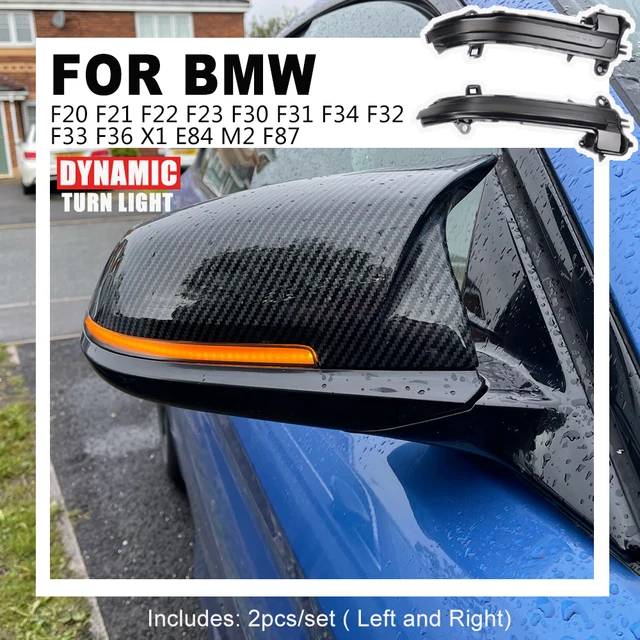 NEXVOG リアビューサイドミラーカバー、BMW用、1 2 3 4 XシリーズF20 F21 F22 と互換性がある BMW 1 2 3 4シリーズ F20 F22 F30 F32に適合する改造カーボンミラーハウジングカーミラーカバー