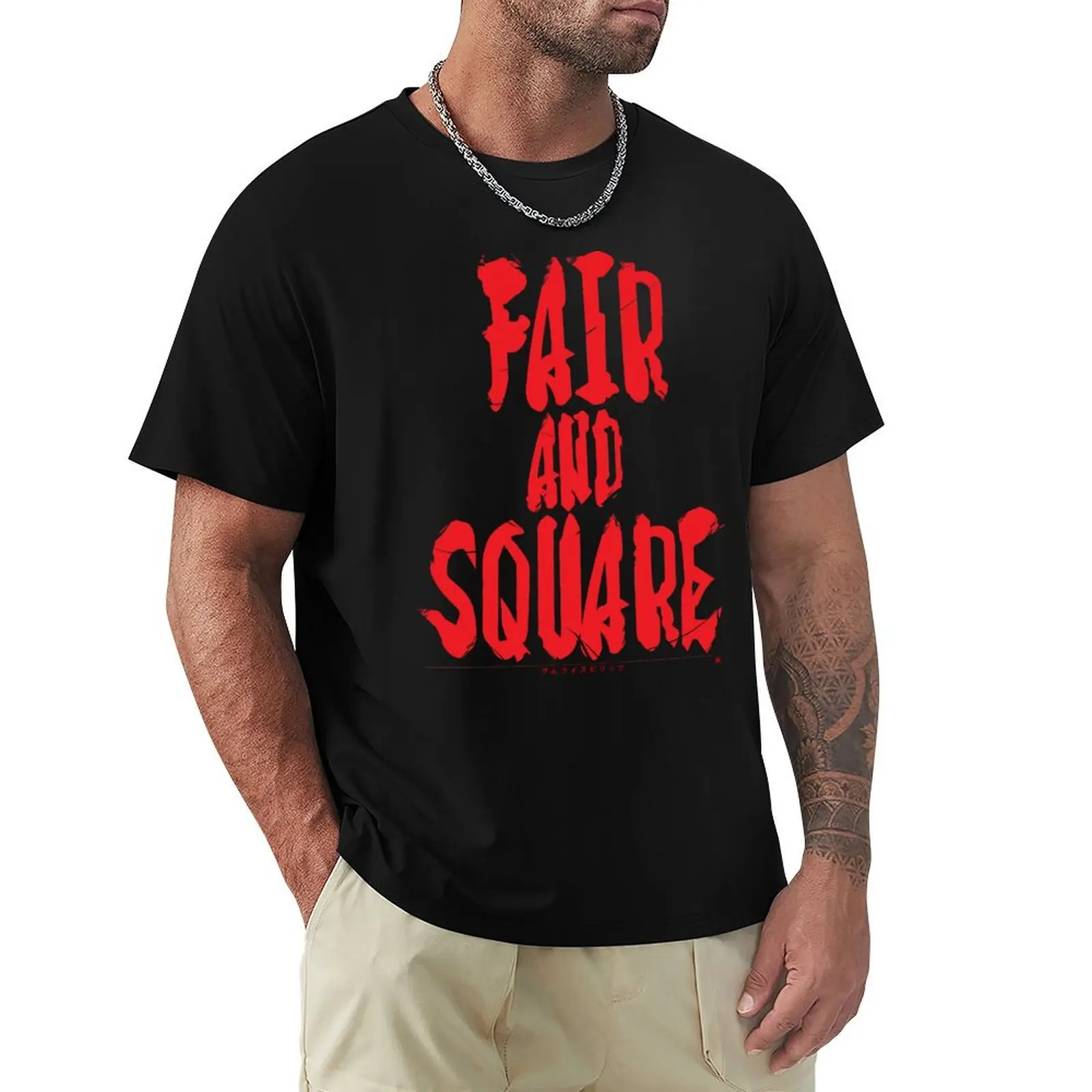 

FAIR AND SQUARE T-Shirt graphics anime sports fans plain black t shirts men