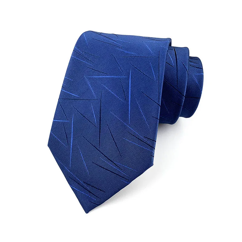 

Fashion 8cm Men Necktie 100% Silk Ties For Man Blue Geometric Striped Patterned Ascot Cravat Wedding Party Thick Long YUV11