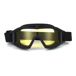 Enhanced Tactical Goggles for Outdoor and Sports Activities with Interchangeable Lenses (Yellow Lens Black)