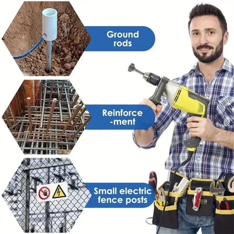 85mm Ground Rod Driver Adapter-Heavy Duty Steel Drill Bit Socket for Rotary Tools, Universal Compatibility&Wear Resistant Design