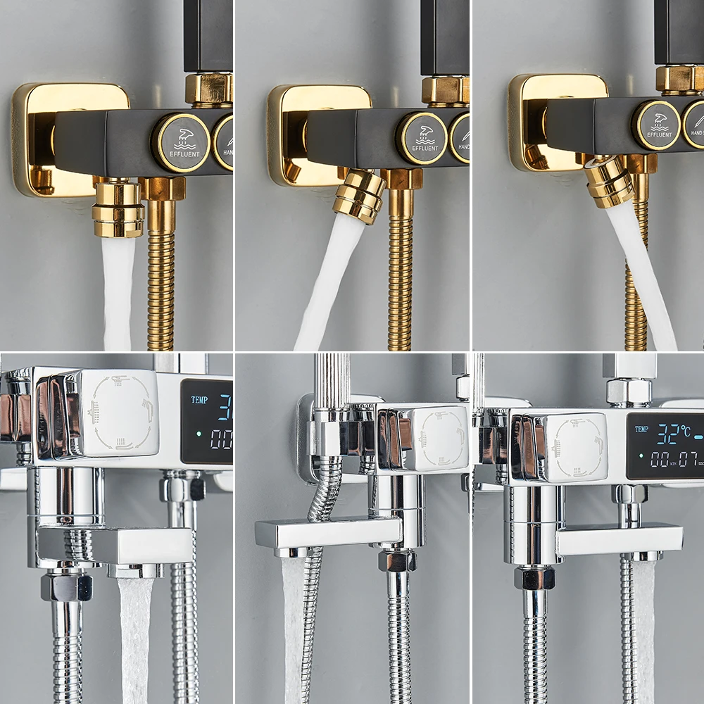 Bathroom Faucet Bathroom Shower Faucet Set Thermostatic Mixing Valve Chrome Thermostatic Shower Faucet Rainfall Set Shelf Bath Systems