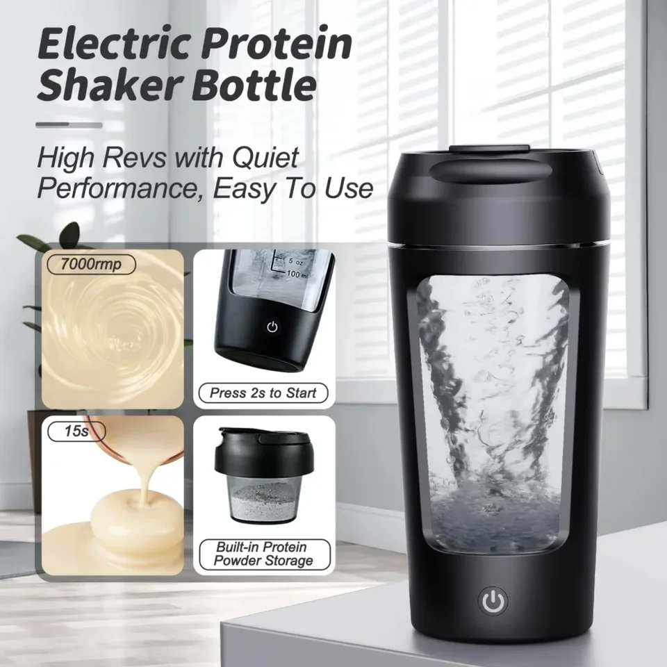 Shaker Elettrico Bianco D'Uovo, Shaker Shake Proteico 600 Ml