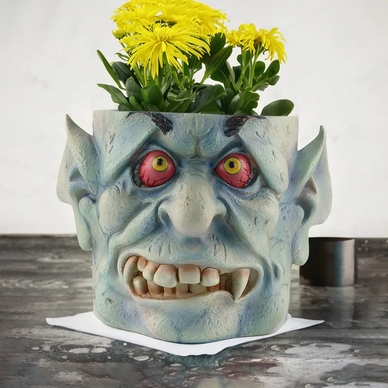 

European Character Avatar Face Ceramic Flower Pot Succulents Potted Human Head Vase Flower Pot Countertop Living Room Decoration