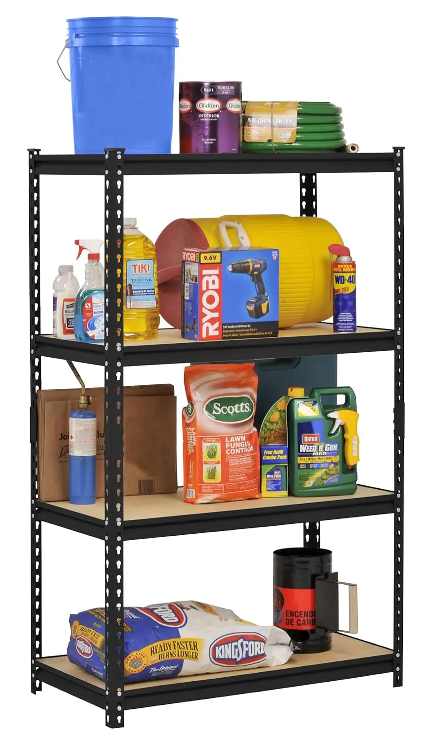 Edsal UR-364BLK Steel Industrial Shelving, 36" Width x 60" Height x 18" Depth, Black
