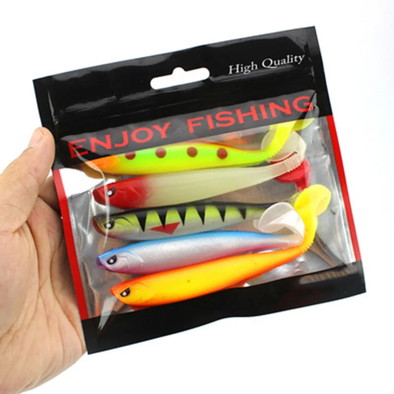 1 Pcs Soft Lures 12cm/10g Fishing Lure Wobblers Double Color Aritificial T  Tail Silicone Bait Swimbait Bass Pike Tackle