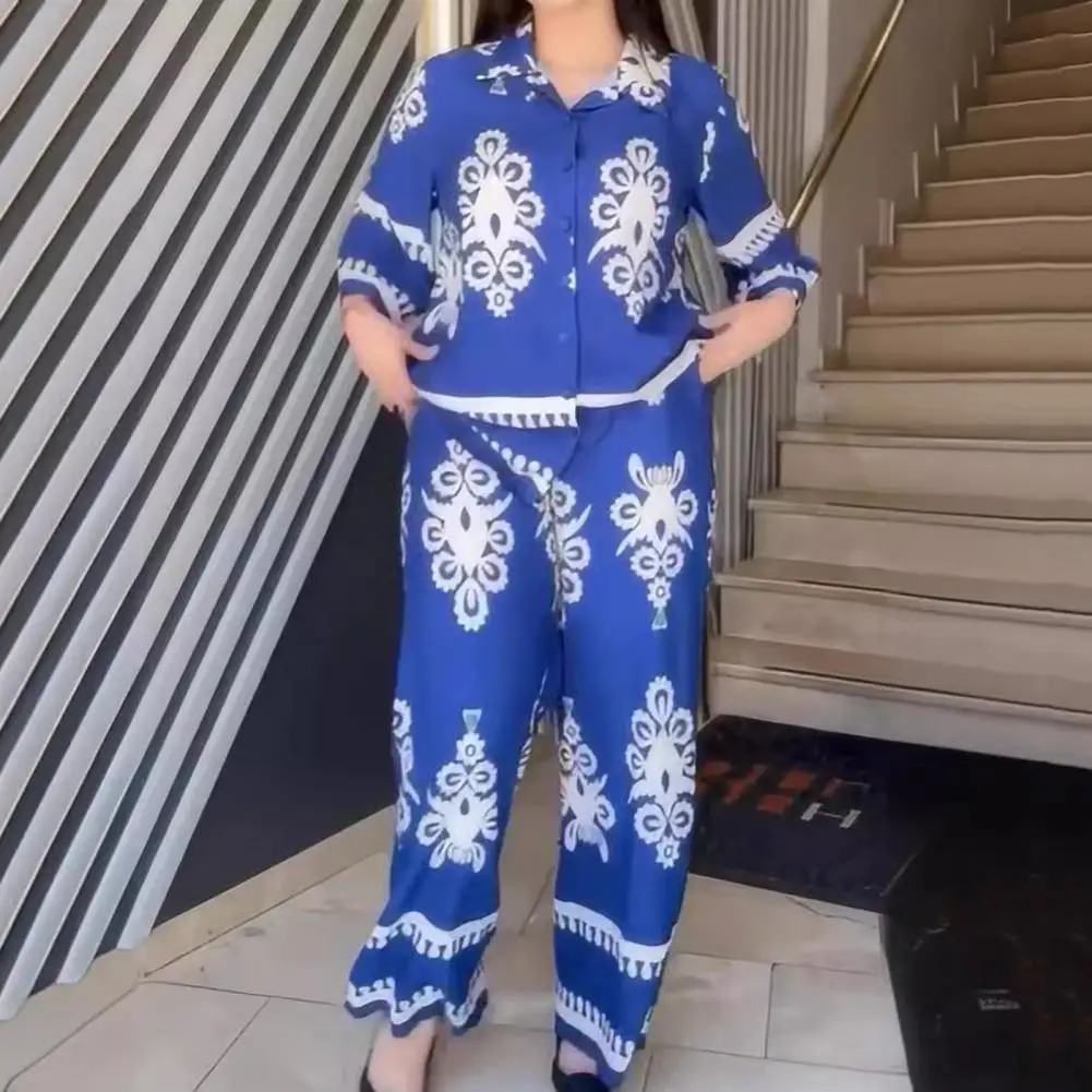 

Женский костюм с широкими штанинами, женская рубашка и брюки, комплект, стильная женская рубашка и брюки контрастных цветов для модных