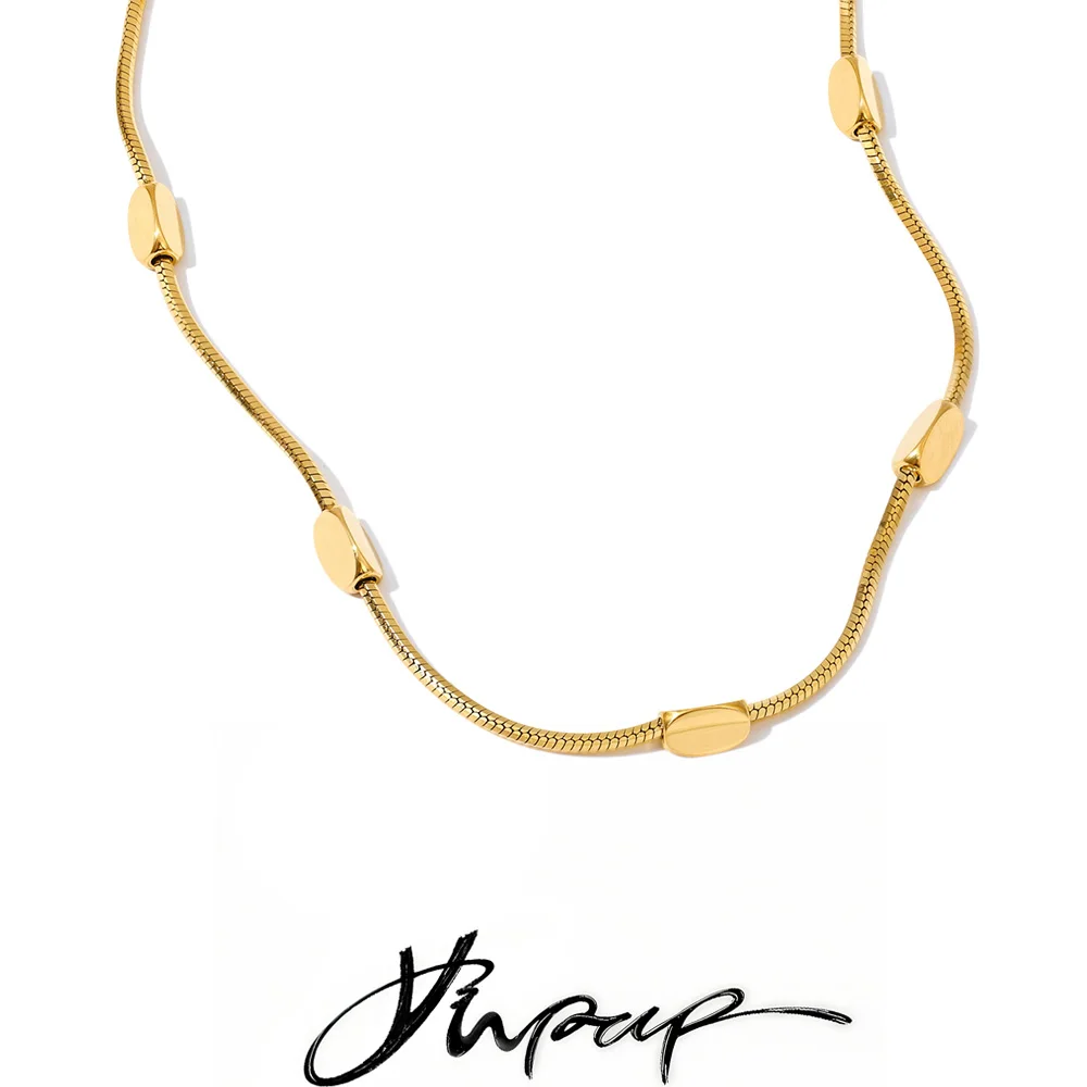 Yhpup Stainless Steel Snake Chain Necklace Gold & Platinum Plated