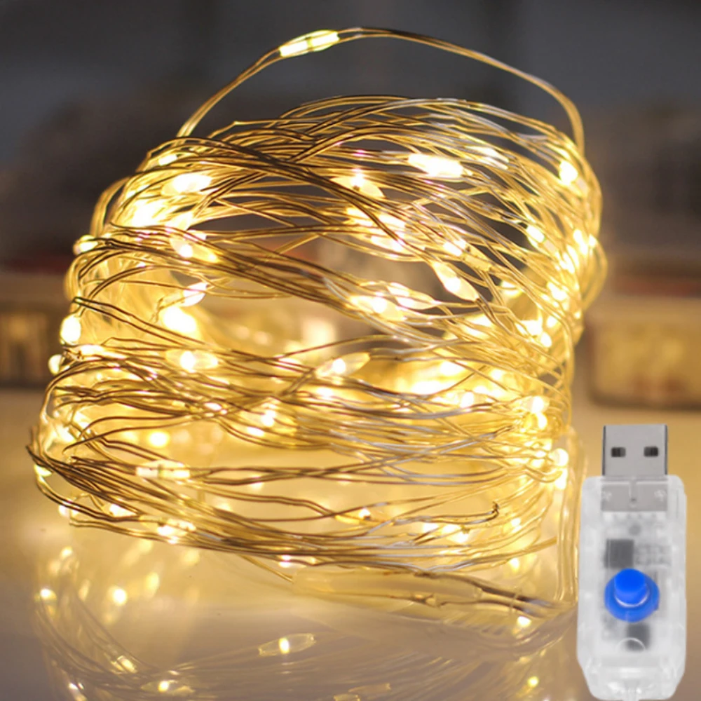 

Медный провод USB, 5 м, 3 м, 2 м, 1 м, низкое напряжение, Φ String, 50 светодиодов, 8 режимов, сказочный фонарь, гирлянда, Рождественский праздничный Декор