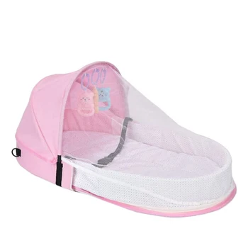 Lettino da viaggio per bambini Cuciture strette Lettino da viaggio per bambini Morbido cotone di lino Resistente allo strappo Multifunzionale Tocco confortevole per il giardino