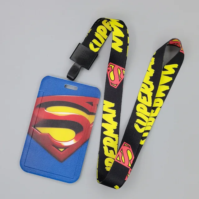 Marvel Movie Characters Card Cover Captain America Spiderman Super Heroes ABS Card Holder Student Campus Card Hanging Lanyard ID Xhmw09