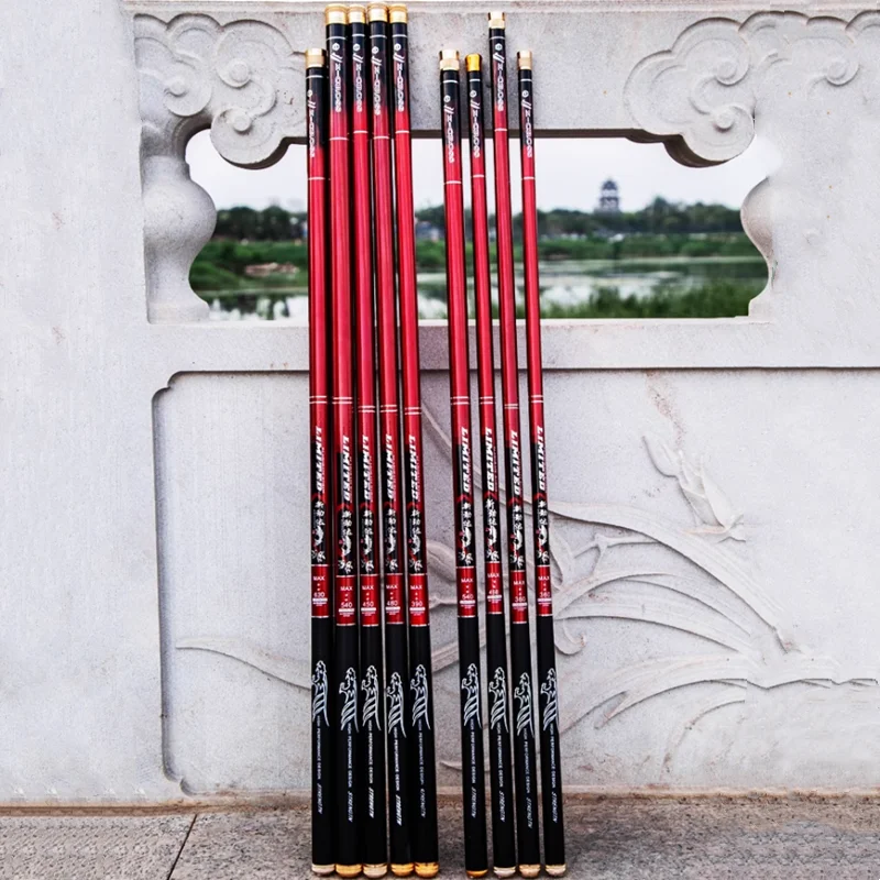 Carbon Fiber Fishing Rod Telescopic Ultra-light Hard Pole for Stream Freshwater Fishing Pole 4.5M/5.4M/6.3M/7.2M/8M/9M/10M