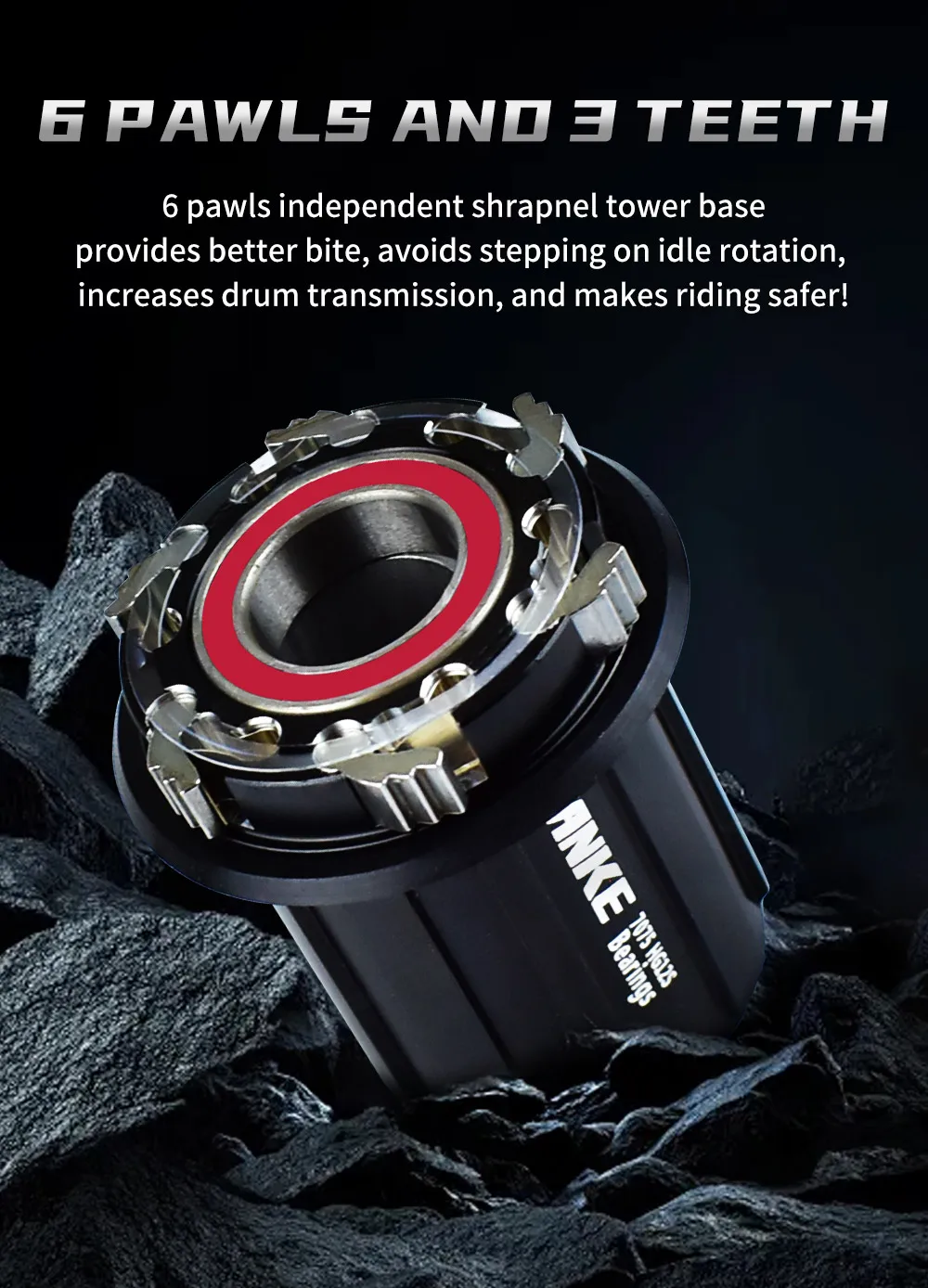 120 Click 6 Pawls 3 Teeth Mountain Bike Disc Brake Hub 32 36H HG