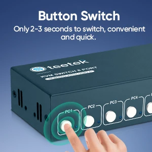AV Switch HDMI Splitter 4K@30Hz 8 Port HDMI KVM Switch with Cables Rack Mount Support EDID for Windows Linux Mac Debian Ubuntu USB2.0