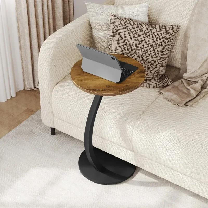 שולחן צד בצורת C לסלון מחשב תה קפה שולחן פינתי קטן ספה חדר שינה מובלס פרה אל הוגר בית