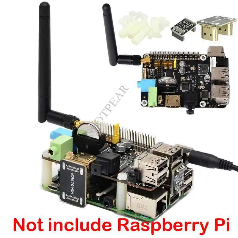 

Raspberry Pi Multifunctional Expansion Board X200 V1.3, Support HDMI to VGA/ RTC/ Audio/ WiFi