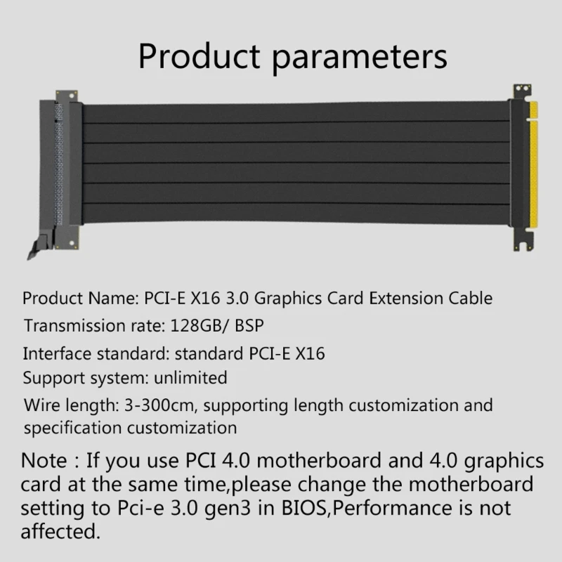 익스프레스 16X용 라이저 케이블 PCI 플렉시블 케이블 카드 고속 확장 포트 어댑터 카드 PCIe 3.0 X16 라이저 GPU용