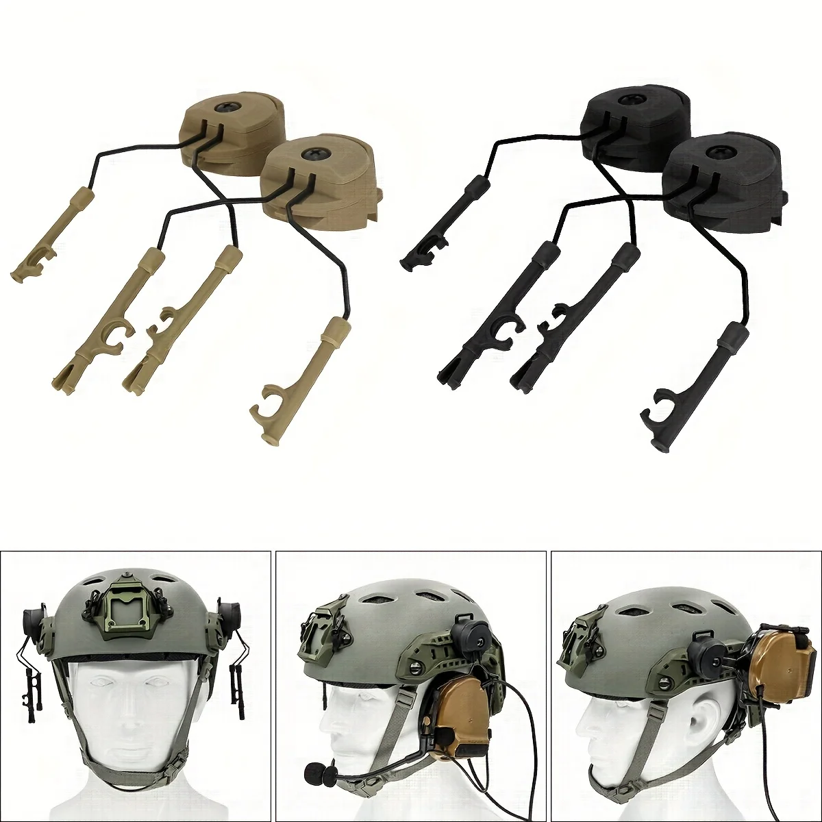 Outdoor Headphone Holder For Comtac II Helmet ARC OPS-CORE Helmet Rail Adapter Headphone Holder Multi-Angle Swivel
