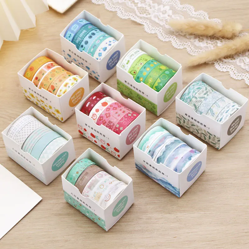 

5 шт., милые наклейки в стиле «Washi»