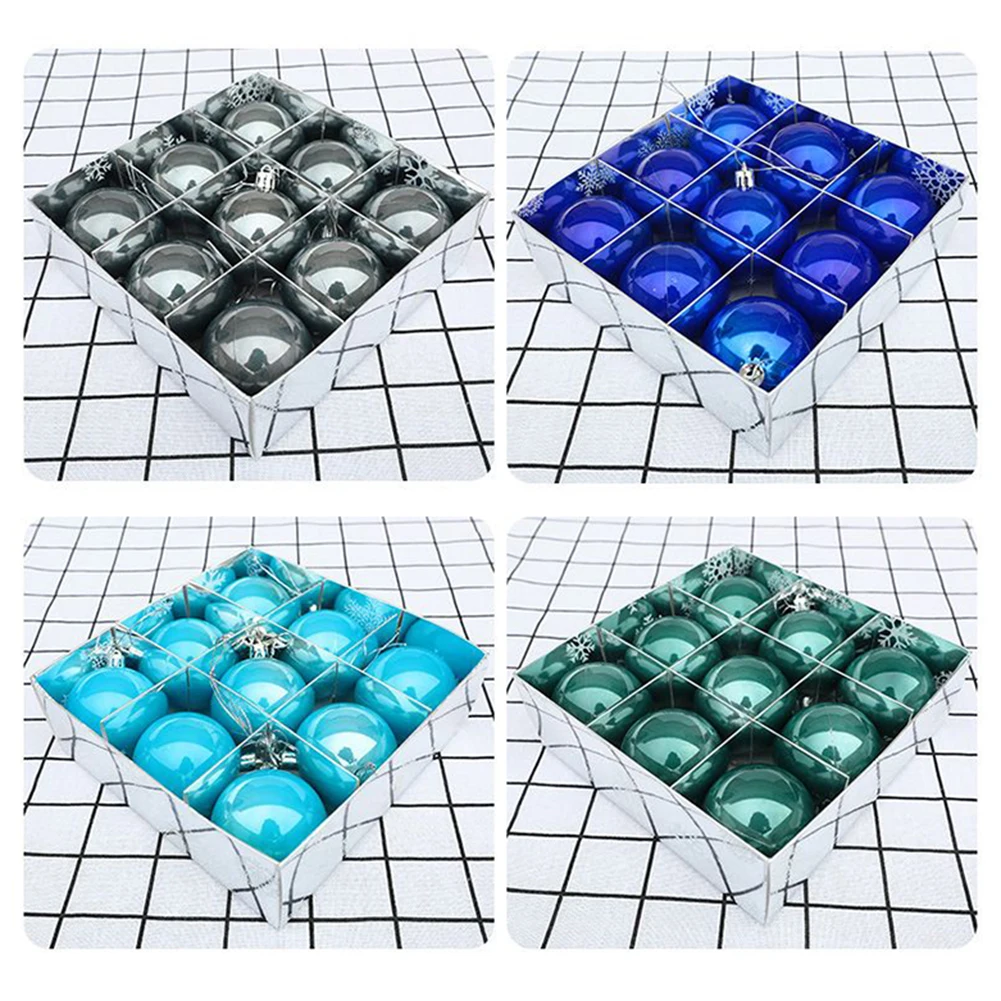 

9 шт./коробка, Новогодние декоративные шары из ПВХ