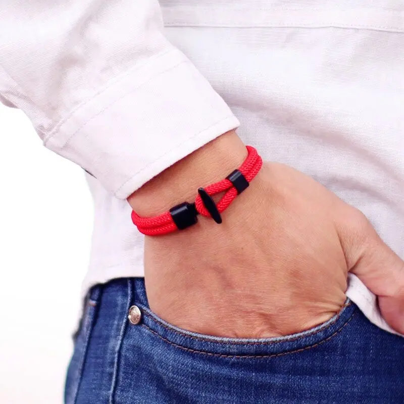 Nautisches Seilarmband Homme Outdoor Camping Abenteuer Armband Pulsera Roja Tela Handzubehör Wikinger Schmuck Punk Joias – Detail 6