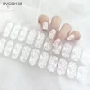 22Tips French Pink Side Semi Cured Gel Nails Wraps Adhesive Waterproof Long Lasting Gel Nail Stickers Harden In UV Lamp Need 4