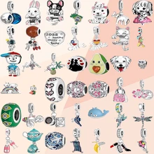 

2022 Hot Sale S925 Sterling Silver Fashion Pendant Cute Fine Charms Beads Fit Pandora Bracelet For Women Jewelry Making DIY Gift