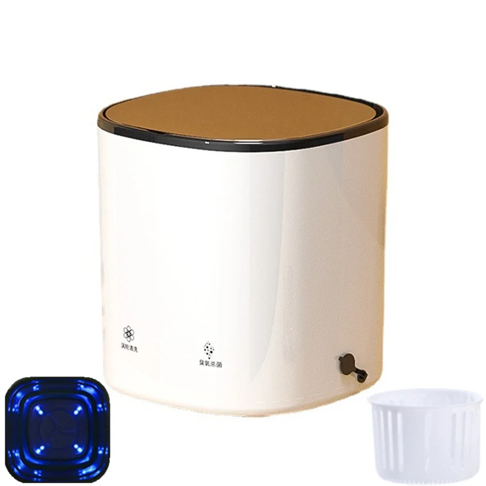 

Portable Clothes Socks Underwear Cleaning Washer With Dry Bucket Blue Light Ozone Disinfection Home Travel Mini Washing Machine