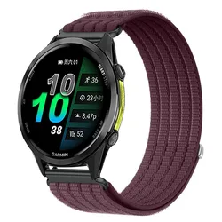 Braided Nylon Strap - 18/20/22mm Adjustable Band - Approach S50 (Plum color)