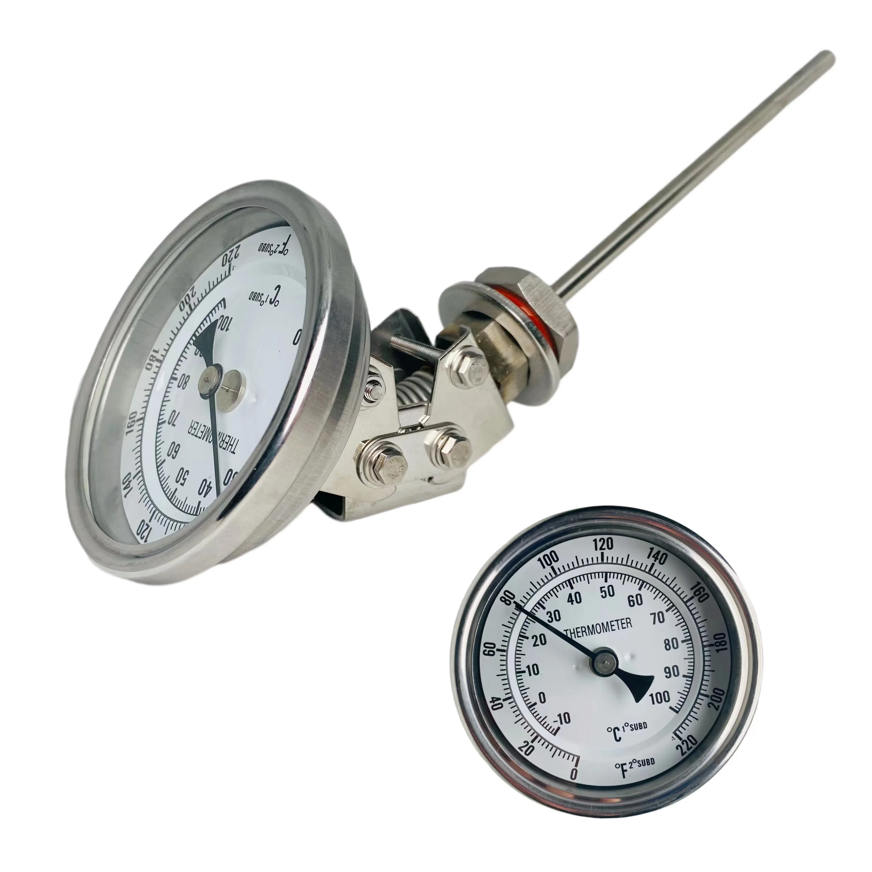 

Adjustable Dial Thermometer - 3"Face x 4" Probe 1/2"NPT 0-220 F Beer Boil Kettle/Mash Tun/Hot Liquor Tank Thermometer Homebrew