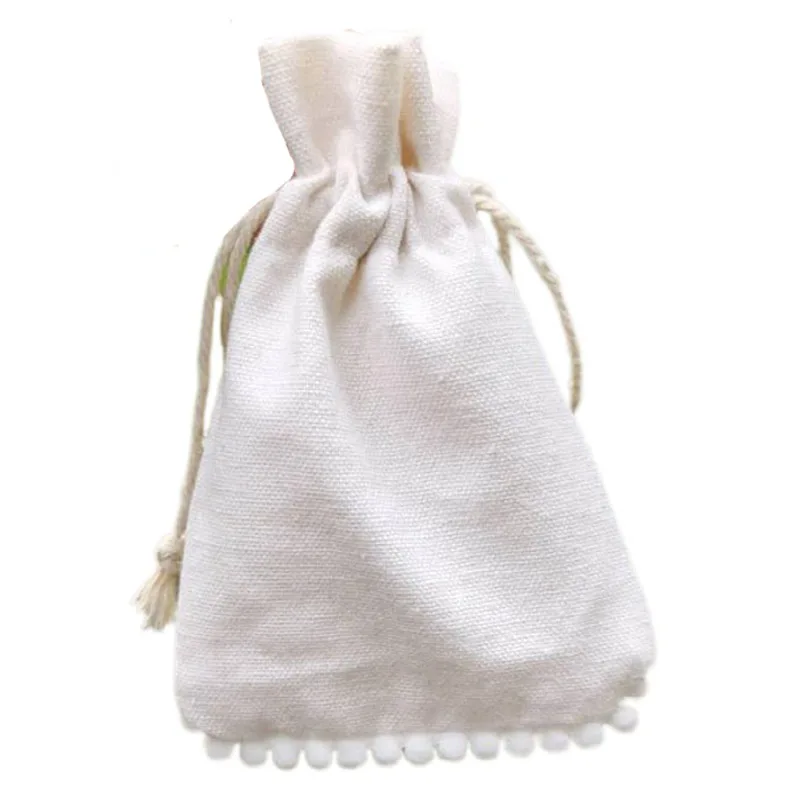 Cotton Lace Gift Bags Jewelry Drawstring Sack 9x13cm 10x15cm pack of 50