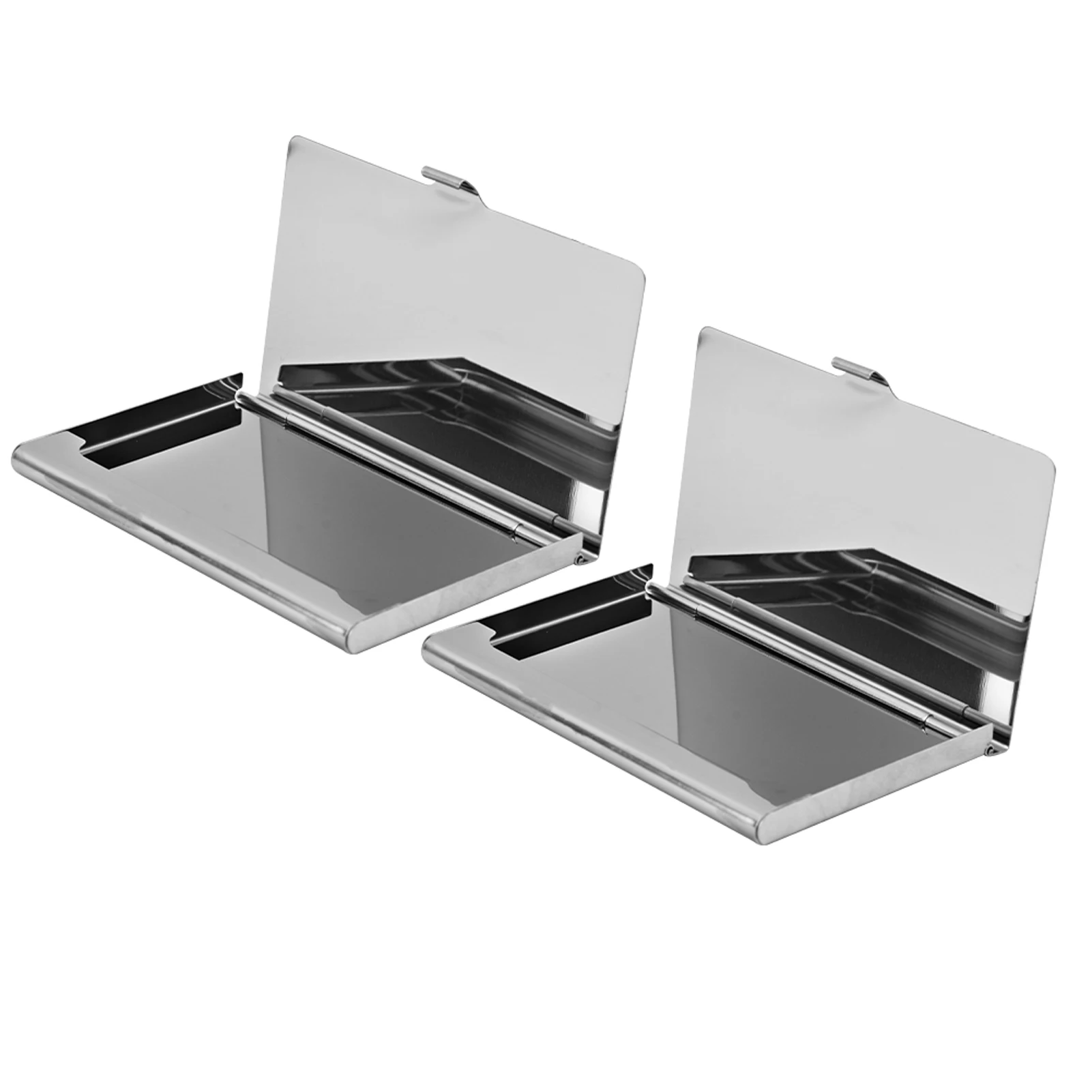 

2pcs Professional Pocket Purse Stainless Steel Protective Business Card Holder For Work Storage Case Lightweight Travel Box Slim