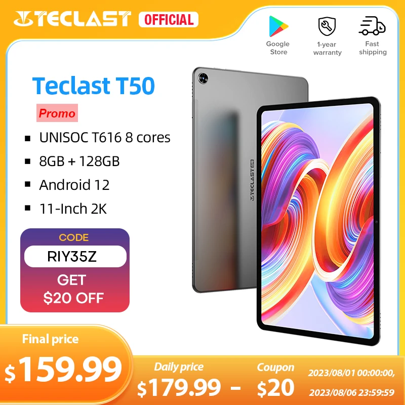 Teclast-Tablet PC Android 2023 of 2000x1200 GB,2K,8GB RAM,128GB ROM,moc  t616,オクタコア,4g,ネットワークタイプc,18w急速充電