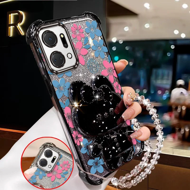 Vibrant Floral Phone Accessory Set: Case, Lanyard & Stand