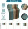 Turquoise Blue Green Wood Striped Linen Table Runners Dresser Scarves  Decor for Kitchen   Holiday Party 5