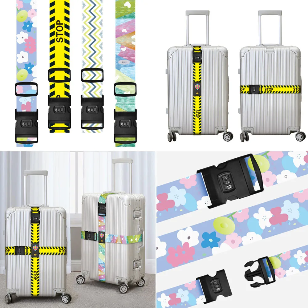 TSA Password Customs Lock Luggage Cross Belt Adjustable Travel Suitcase Band Luggage Suitcase Rope Straps Travel Accessories