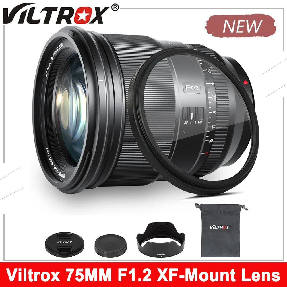 Viltrox 75Mm F1.2 X Mount Fuji Auto Focus Obiettivo Principale Ad Ampia Apertura Per Fotocamere Fujifilm X-Mount X-T4 T100 X-H2S X-T30