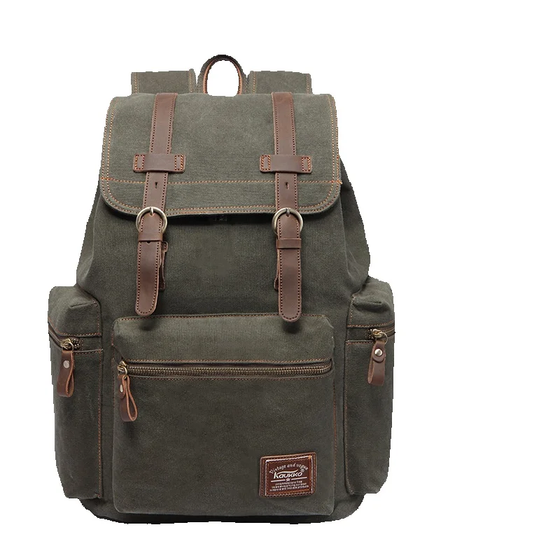 LazyZoom Canvas Herren Damen, Outdoor-Reisen Mittelschüler, Großer Rucksack Für Wandern Und Freizeit, Trendy Doppelter Schulter_voghion.com