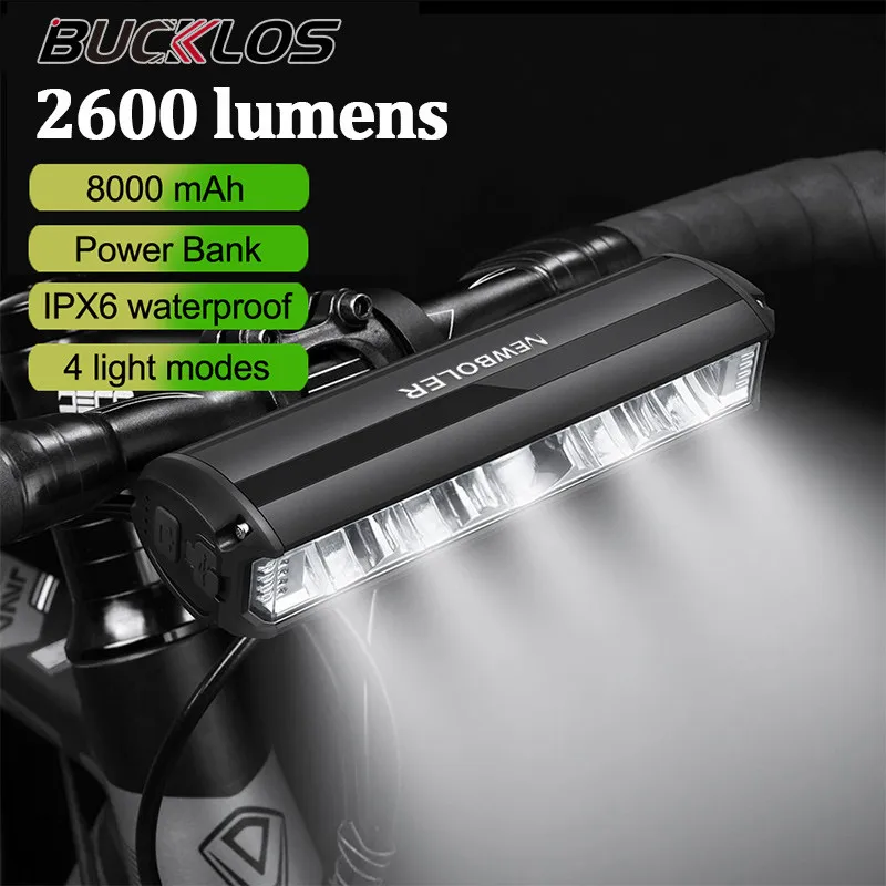 

Bicycle Light LED Front USB Rechargeable MTB Mountain Bike Lamp 2600lumen 8000mAh MTB Headlight Waterproof Cycling Flashlight