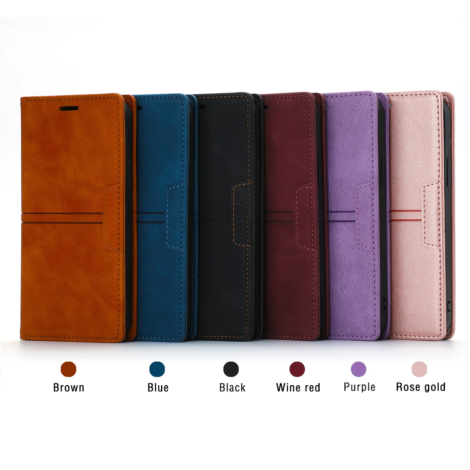 Elegant Leather Flip Wallet Case with Magnetic Card Holder