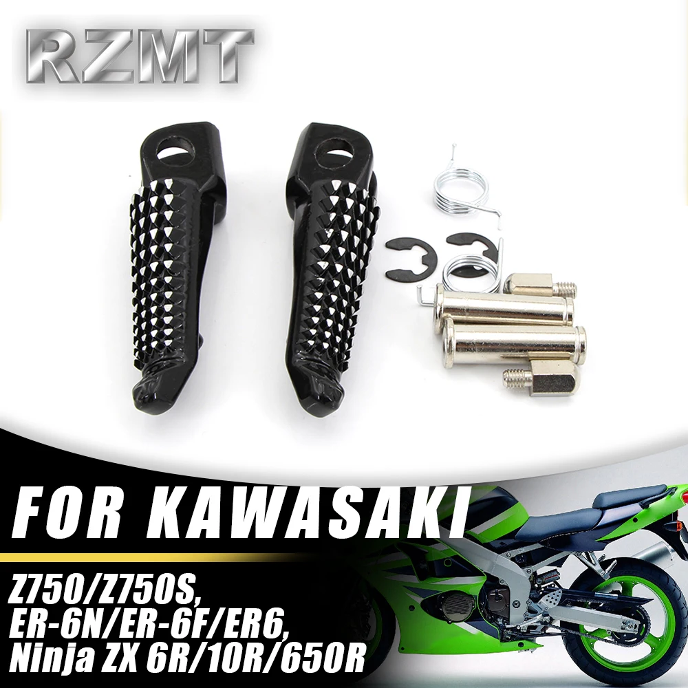 

Motorcycle Folding Parts For KAWASAKI Ninja ZX6R/ZX10R/650R KLE650 Z750S Z1000 Front Foot Rests Pedal Bracket Assembly Kit BLACK